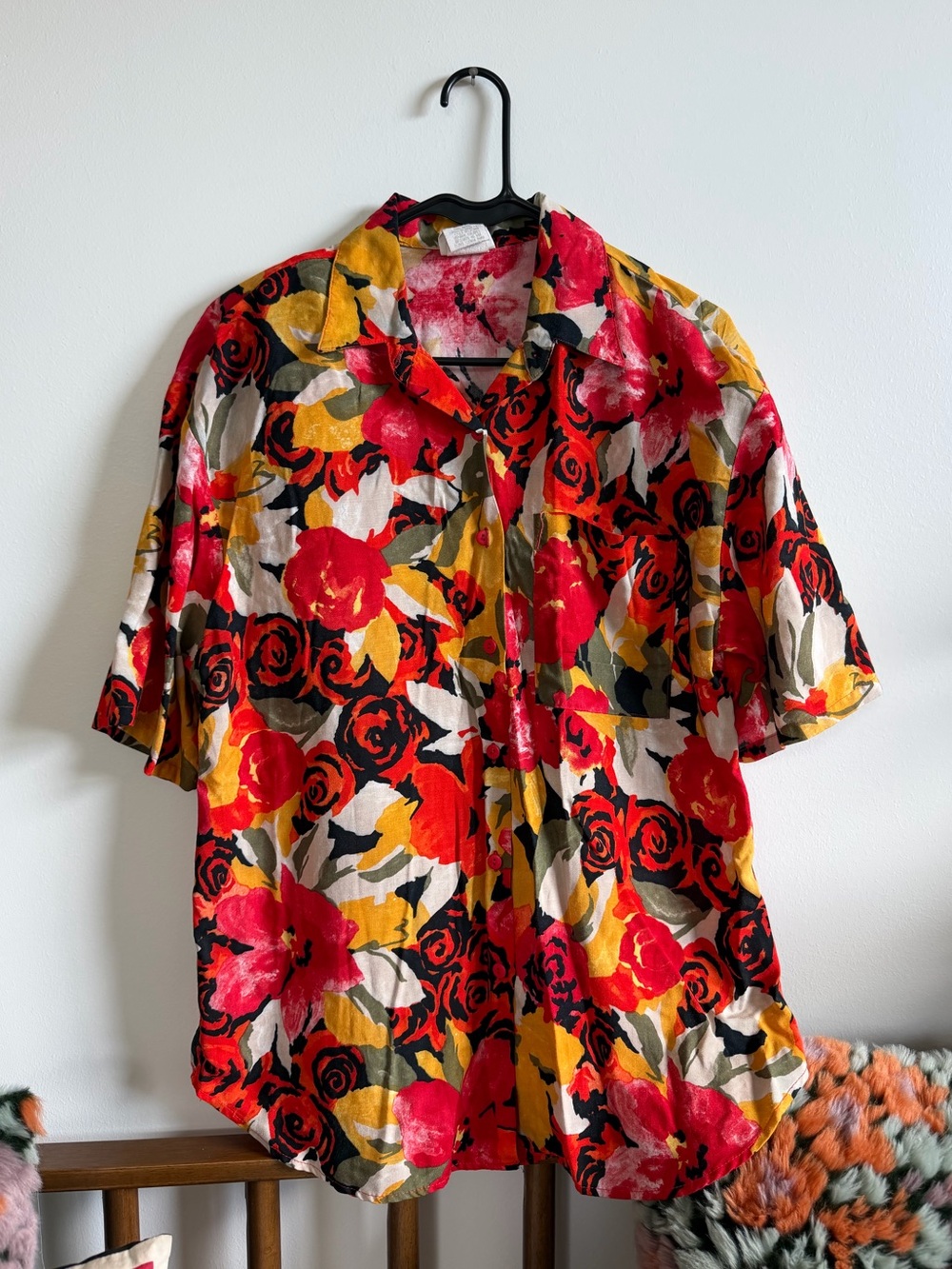 VINTAGE FLORAL BOBBI BROOKS BUTTON DOWN BLOUSE